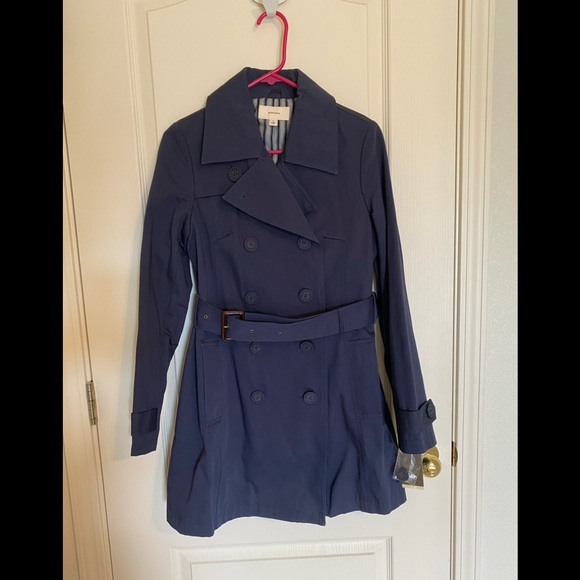 Merona Jackets & Blazers - Merona Navy Blue Trench Coat Size Small